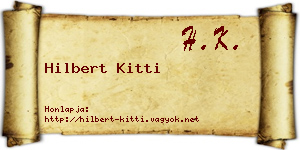 Hilbert Kitti névjegykártya